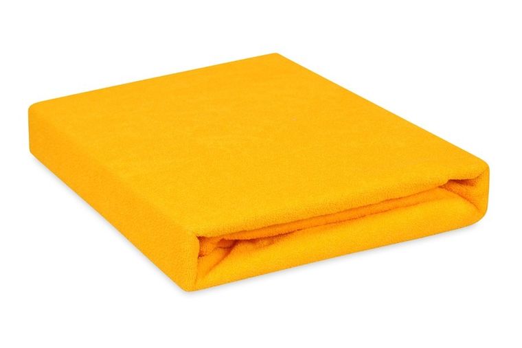 BabyMatex, prześcieradło z gumką, frotte, premium, żółte, 60-120 cm