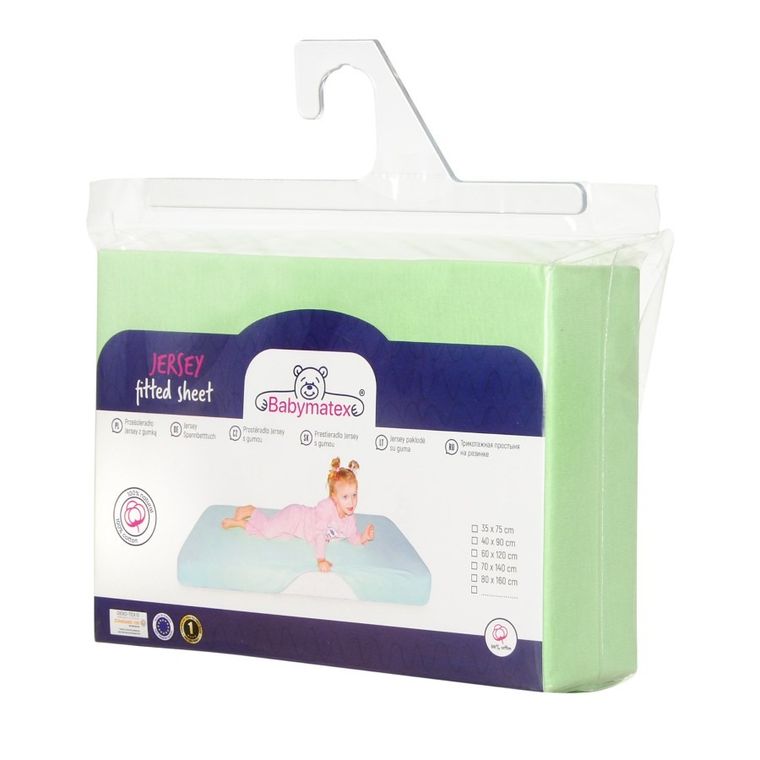 BabyMatex, prześcieradło z gumką, jersey, seledynowe, 70-140 cm