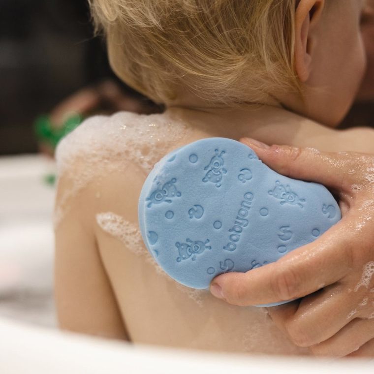 BabyOno, gąbka kąpielowa dla dzieci i niemowląt, niebieska