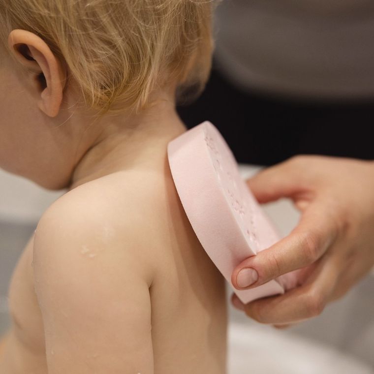 BabyOno, gąbka kąpielowa dla dzieci i niemowląt, różowa