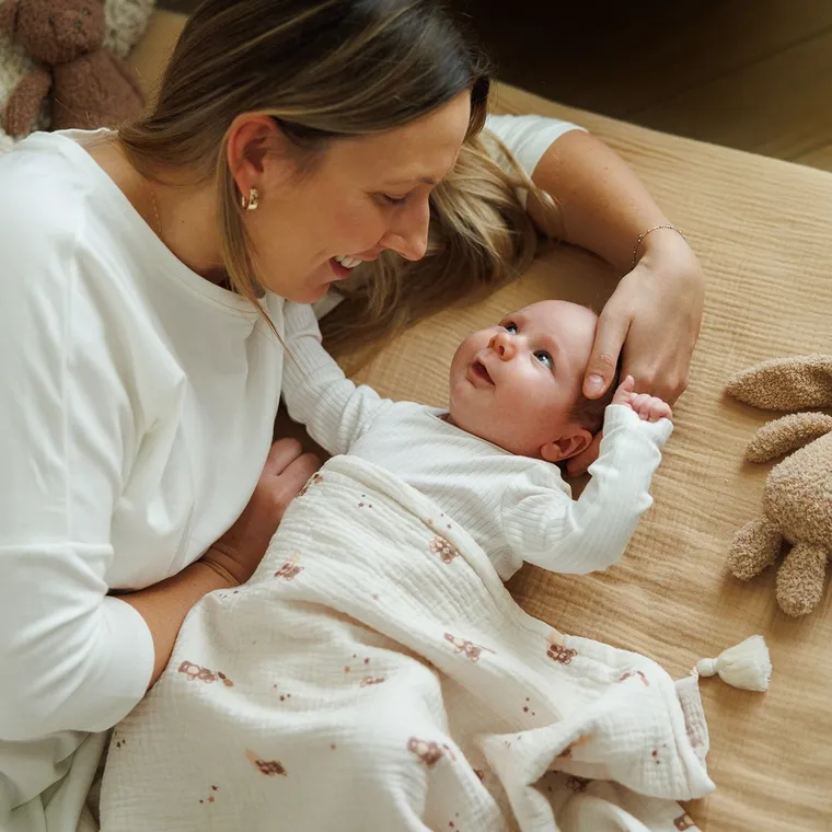 BabyOno, kocyk muślinowy, beżowy, 75-100 cm