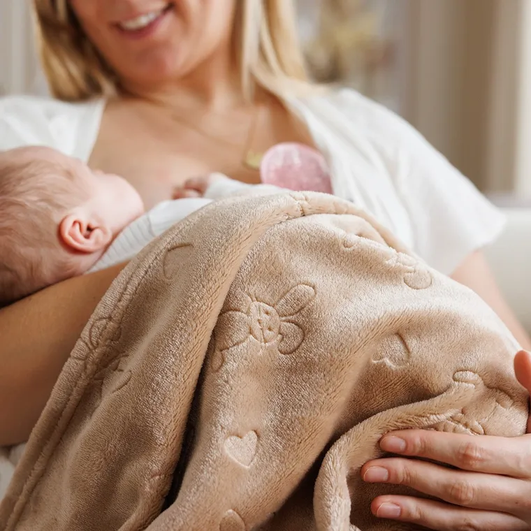 BabyOno, Królik, kocyk z przytulanką, beżowy