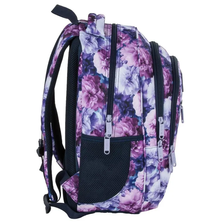 BackUp, plecak szkolny, 3-komorowy, Violet Bloom