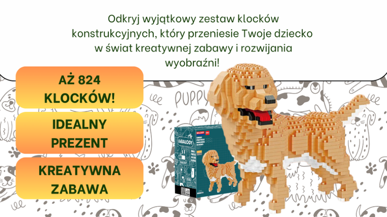 Balody, Golden Retriever, klocki konstrukcyjne, 824 elementów