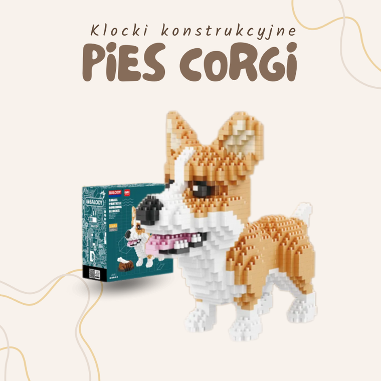 Balody, Pies Corgi, klocki konstrukcyjne, 1380 elementów