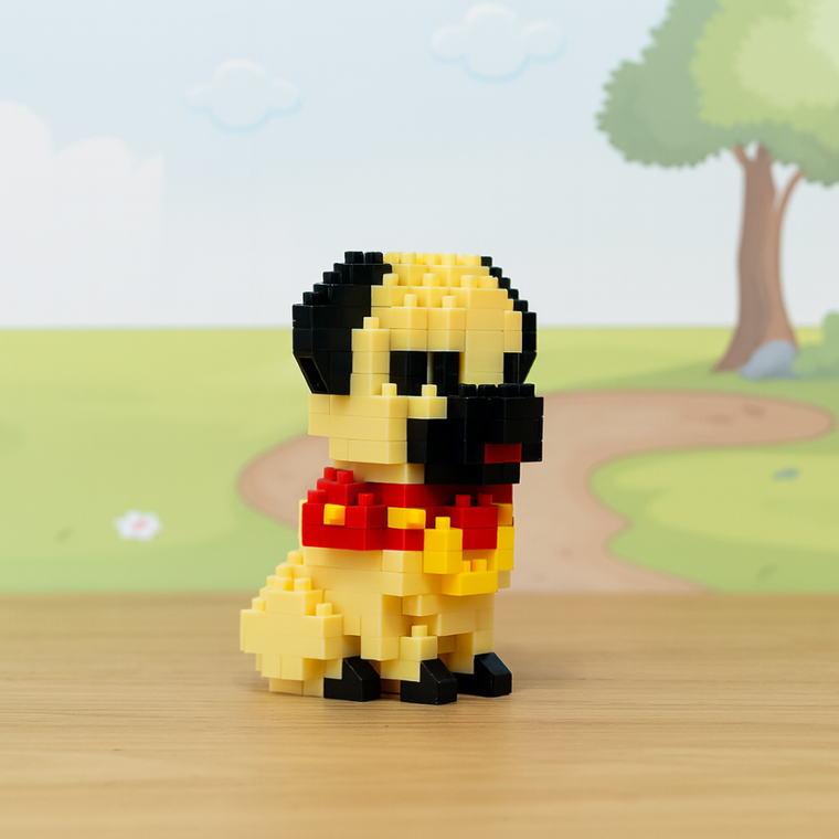 Balody, Piesek mini Mops, klocki konstrukcyjne, 199 elementów