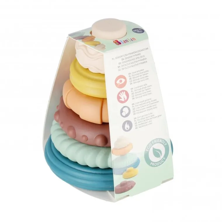 Bam Bam, piramidka sensoryczna, pastelowa