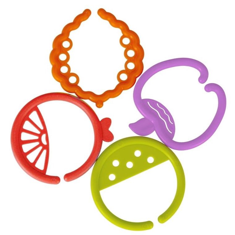 BamBam, zabawka sensoryczna, krążki owoce, 16 elementów