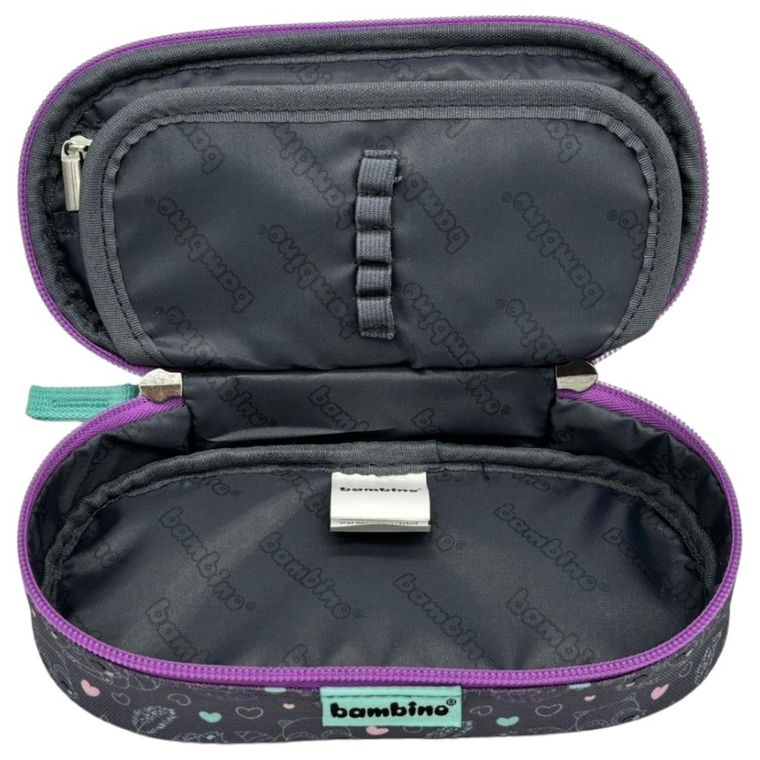 Bambino, piórnik, owalny, Racoon