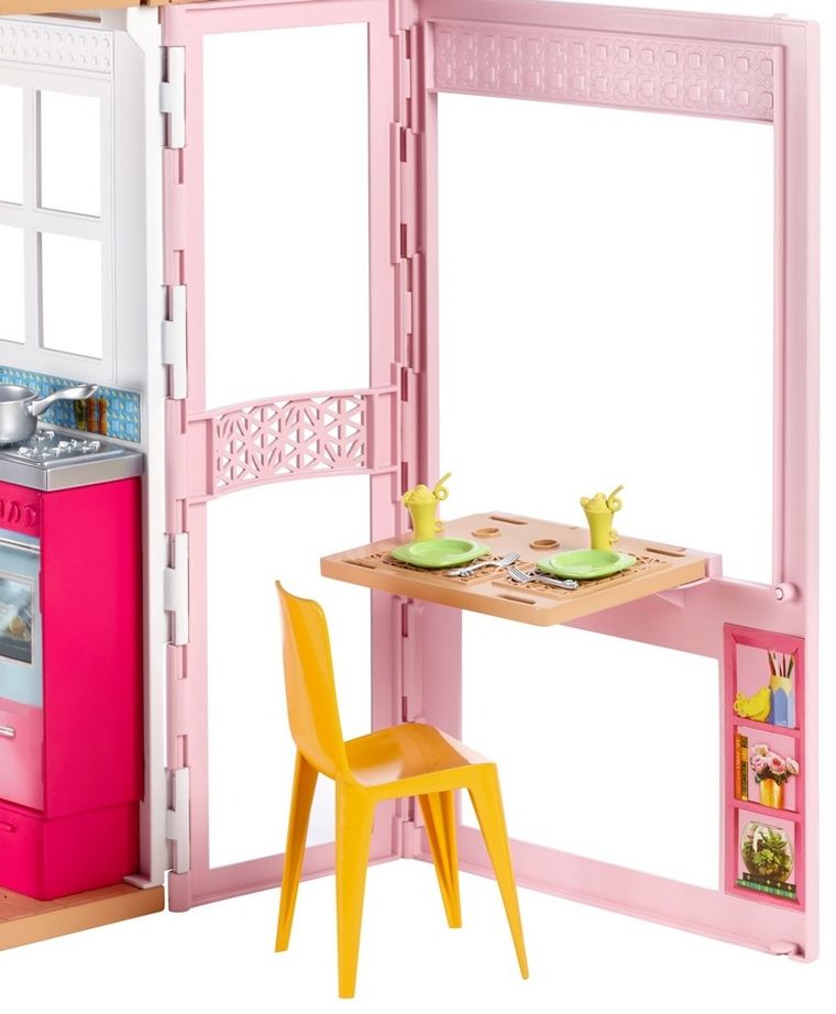 Barbie, 2-poziomowy domek Barbie, zestaw bez lalki
