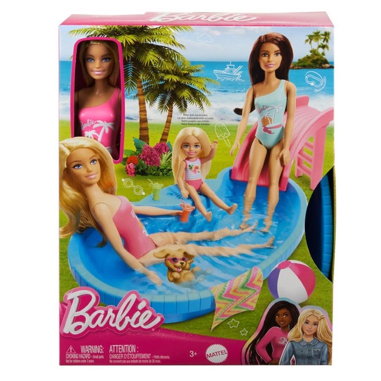 Barbie, Basen, zestaw z lalką i akcesoriami