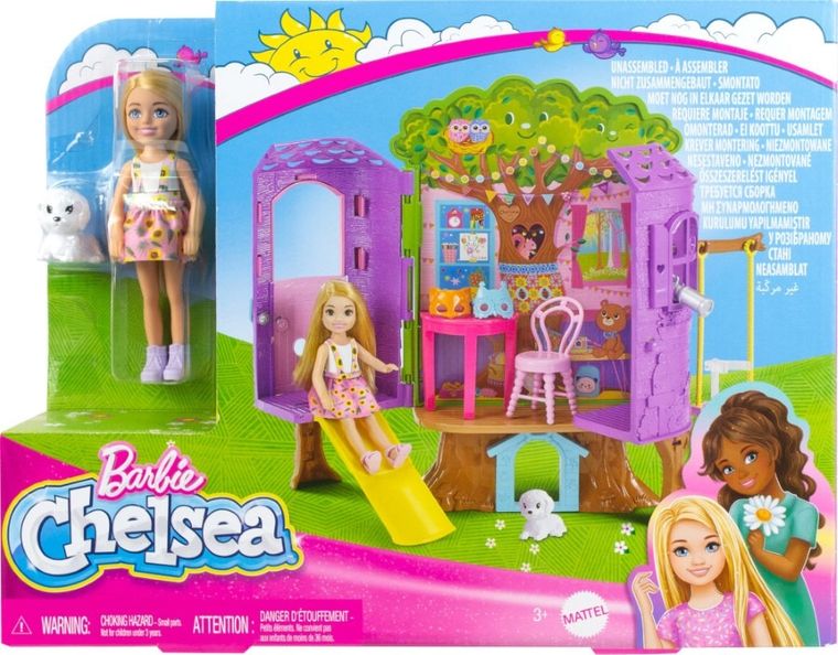 Barbie, Chelsea, Domek na drzewie, zestaw z lalką i akcesoriami