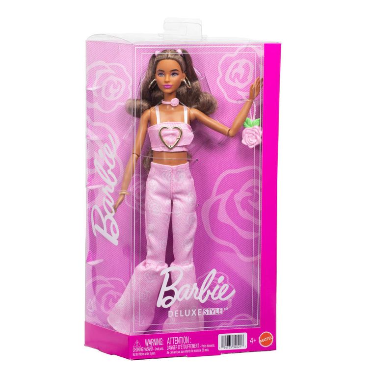 Barbie, Deluxe Style, Różowy denim, Top i spodnie dzwony, lalka