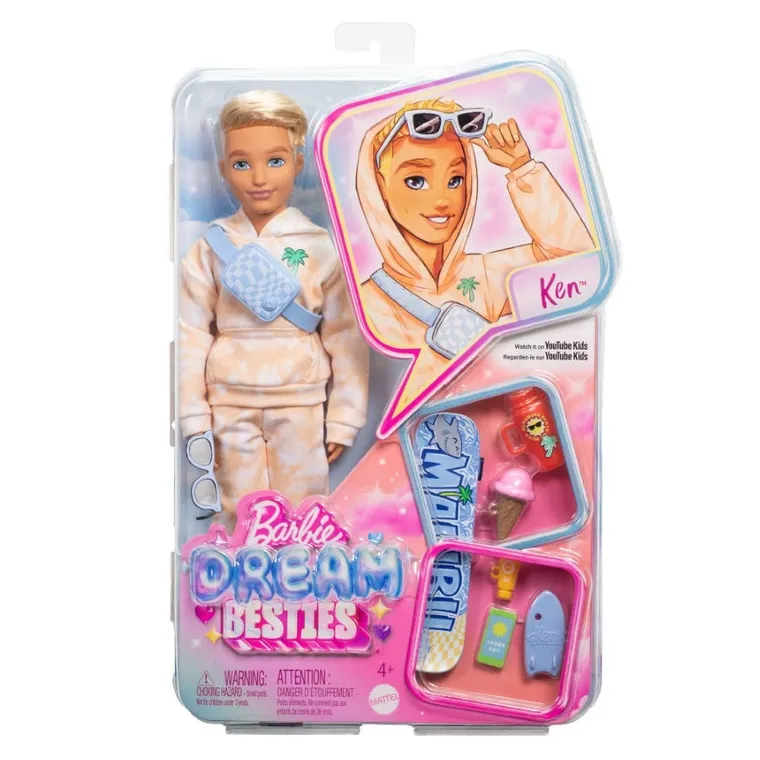 Barbie, Dream Besties, Ken, lalka z akcesoriami