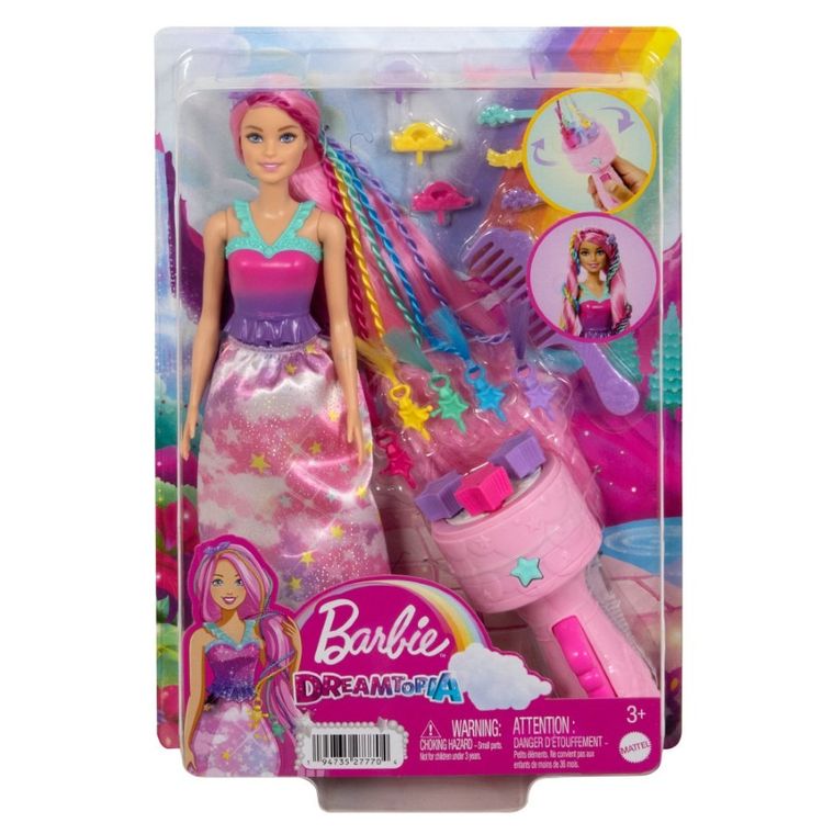 Barbie Dreamtopia, Zakręcone pasemka, lalka księżniczka z akcesoriami