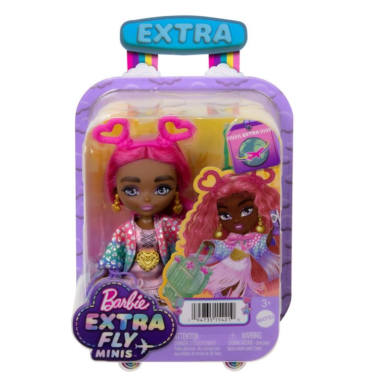 Barbie, Extra Minis, mała lalka, różowe włosy