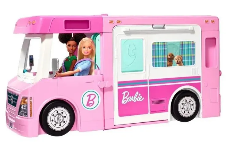 Barbie, Kamper 3w1 + lalka gratis, zestaw promocyjny