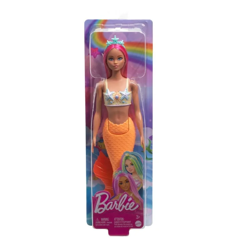 Barbie, lalka Syrenka, pomarańczowy ogon