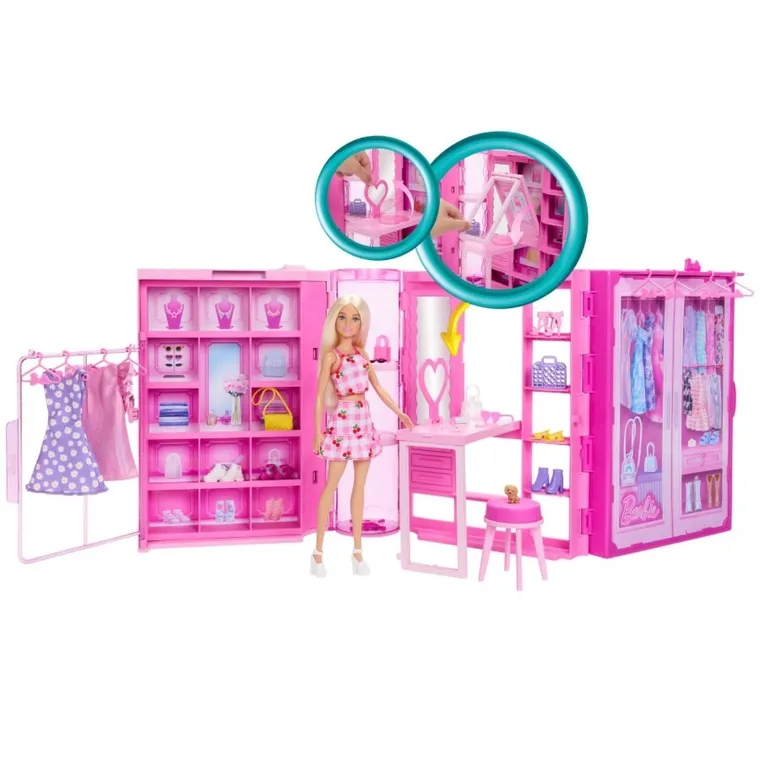 Barbie, Szafa Marzeń 3.0, domek do zabawy z lalką i akcesoriami