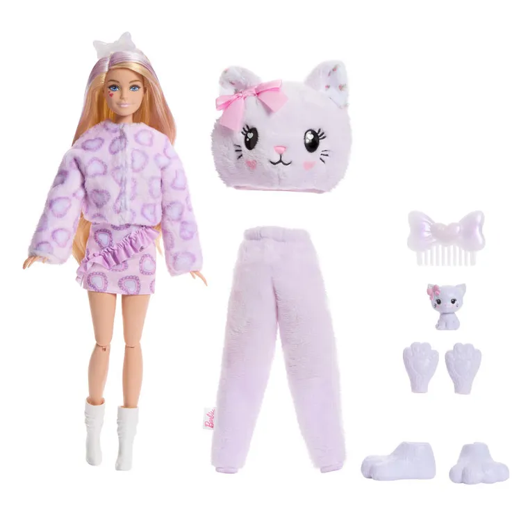 Barbie x Care Bears, Cutie Reveal, Troskliwe Misie, lalka kotek