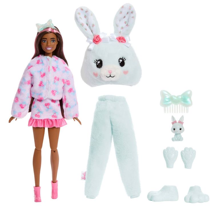 Barbie x Care Bears, Cutie Reveal, Troskliwe Misie, lalka króliczek