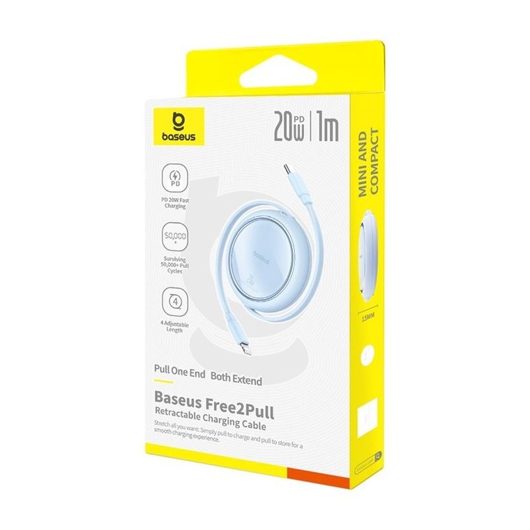 Baseus, kabel, Free2Pull 20W 1m, niebieski