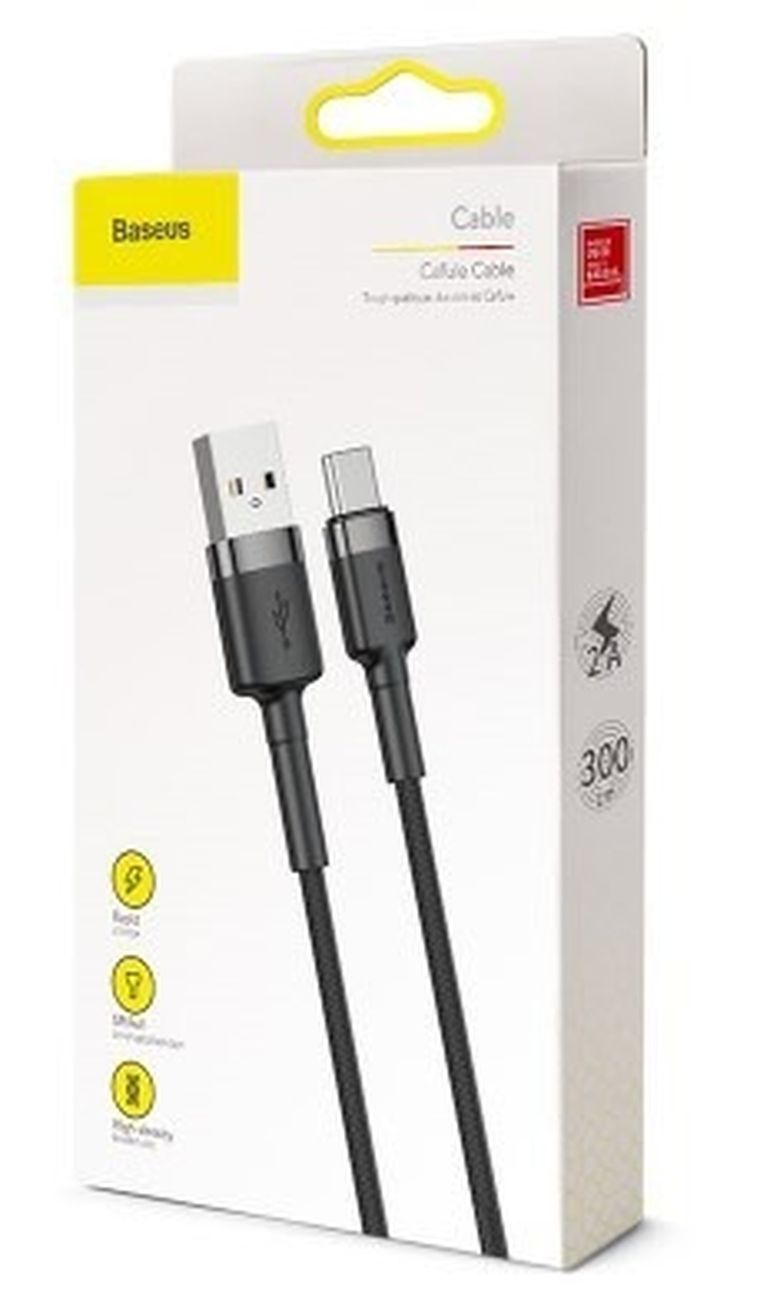 Baseus, kabel, USB-C CAFULE CATKLF-UG1 2A, 3m, czarny