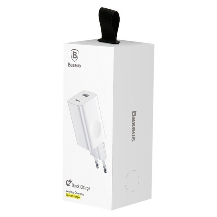 Baseus, ładowarka sieciowa Charging Quick Charger USB 3.0, biała