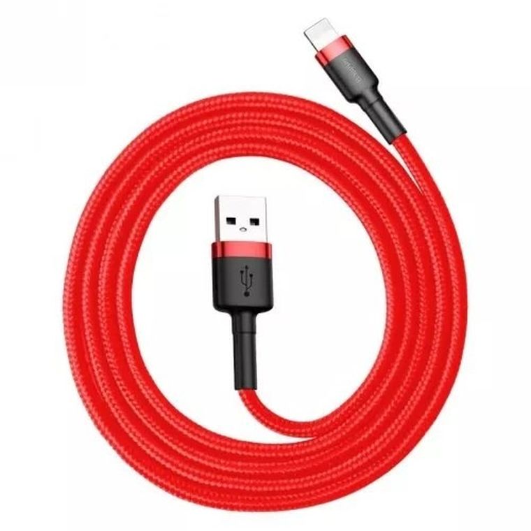 Baseus, Lightning USB Cafule 1,5A, kabel, 2 m, czerwony
