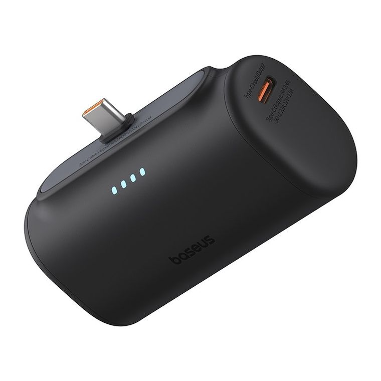 Baseus, powerbank, Compact, 5000mAh, USB-C, czarny