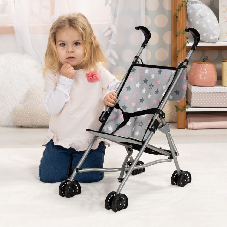 Bayer Design, Buggy, wózek spacerówka dla lalek z torbą, szary