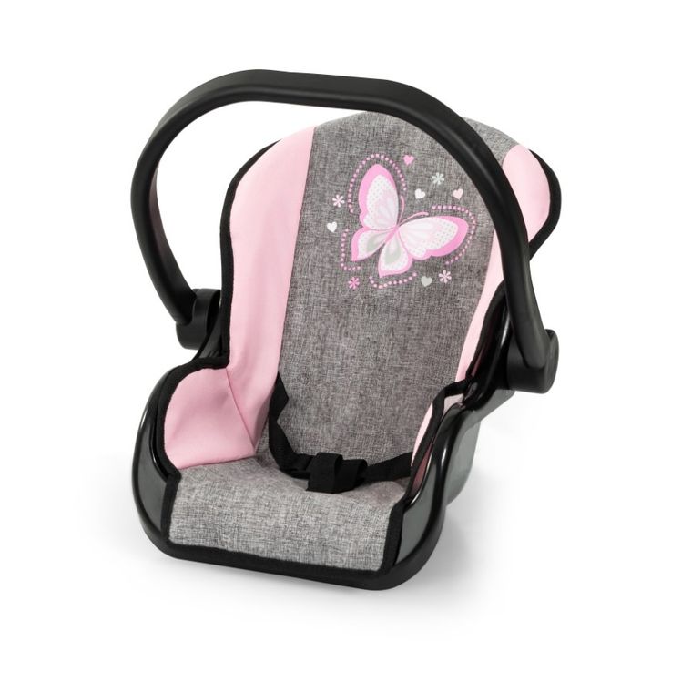 Bayer Design, Buggy, wózek spacerówka dla lalek, zestaw z kołyską, matą, torbą i akcesoriami, szaro-różowy