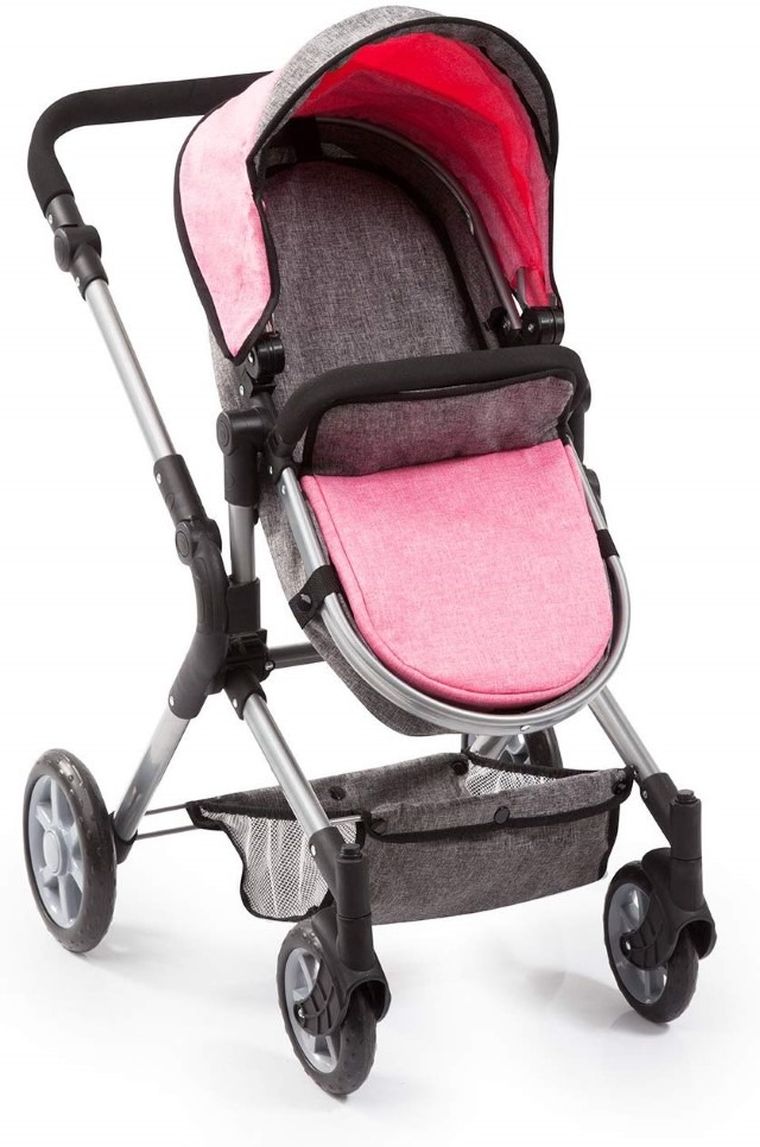 Bayer Design, City Neo, głęboki wózek dla lalek, różowo-szary