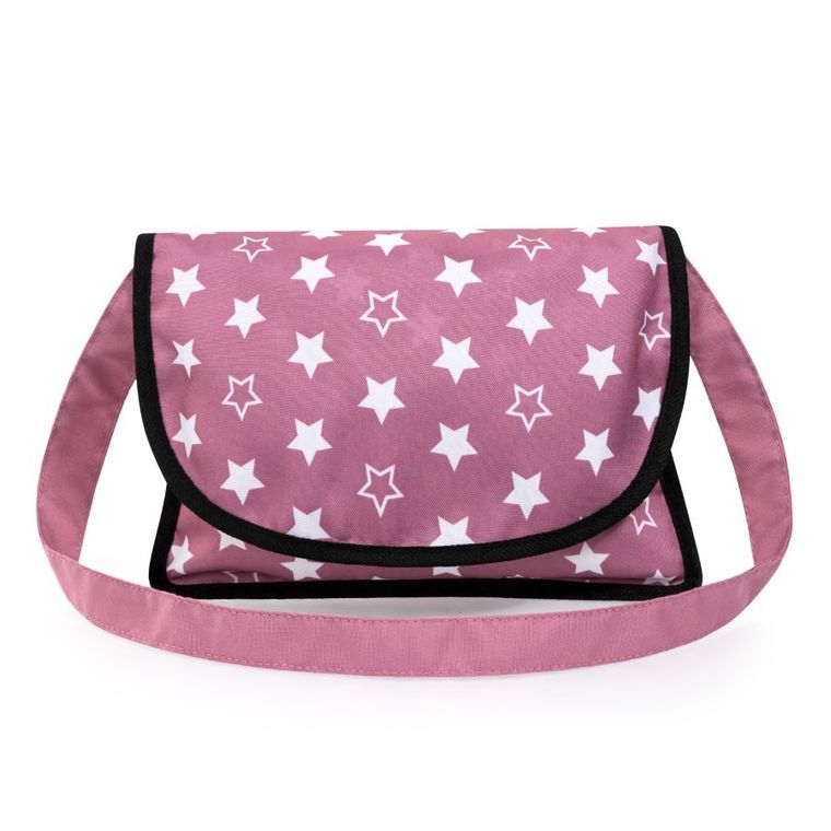 Bayer Design, Cosy, głęboki wózek dla lalek, zestaw z torbą i krzesełkiem, różowy w gwiazdki