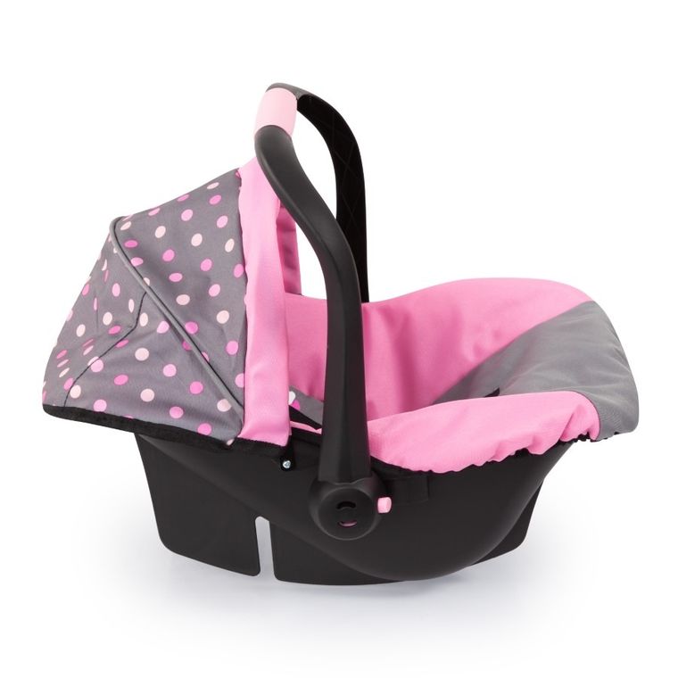 Bayer Design, Deluxe, fotelik samochodowy dla lalek z baldachimem, szaro-różowy z wróżką