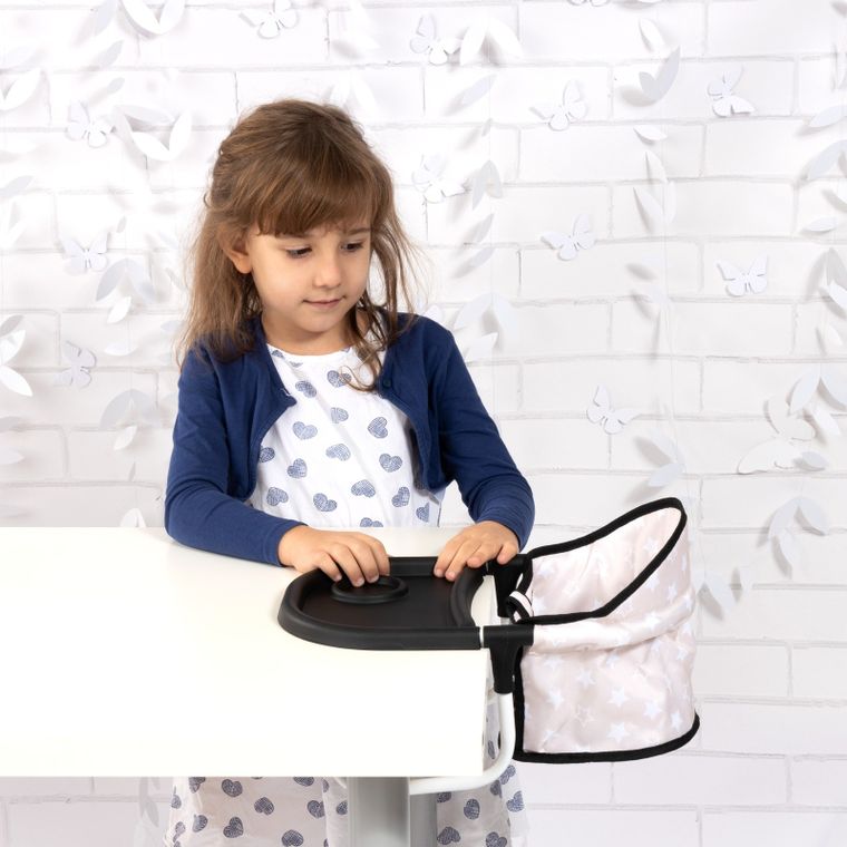 Bayer Design, krzesełko stołowe do karmienia lalek, beżowe