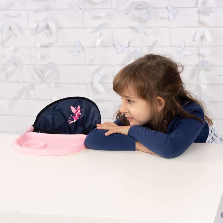 Bayer Design, krzesełko stołowe do karmienia lalek, niebieskie