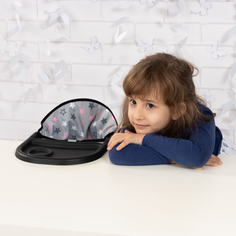 Bayer Design, krzesełko stołowe do karmienia lalek, szare