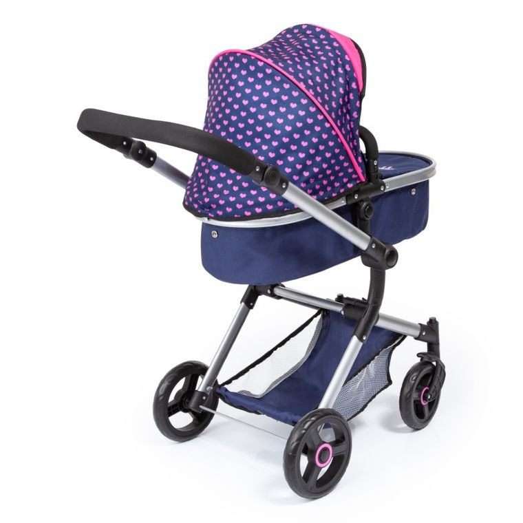 Bayer Design, Neo Vario Combi, głęboki wózek dla lalek z torbą, niebieski z jednorożcem
