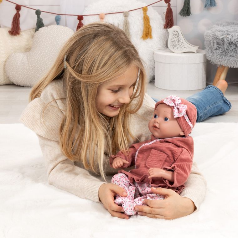 Bayer Design, Reborn, lalka bobas z butelką i smoczkiem, 38 cm