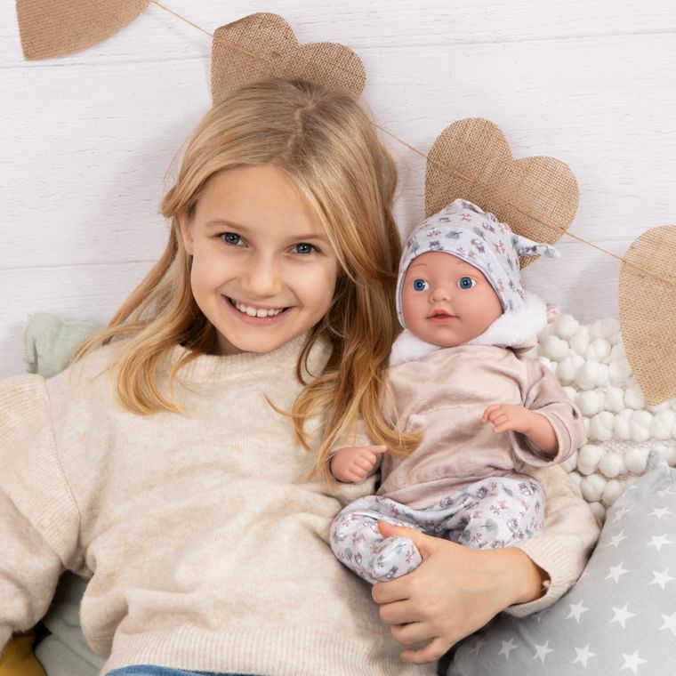 Bayer Design, Reborn, lalka bobas z butelką i smoczkiem, 38 cm