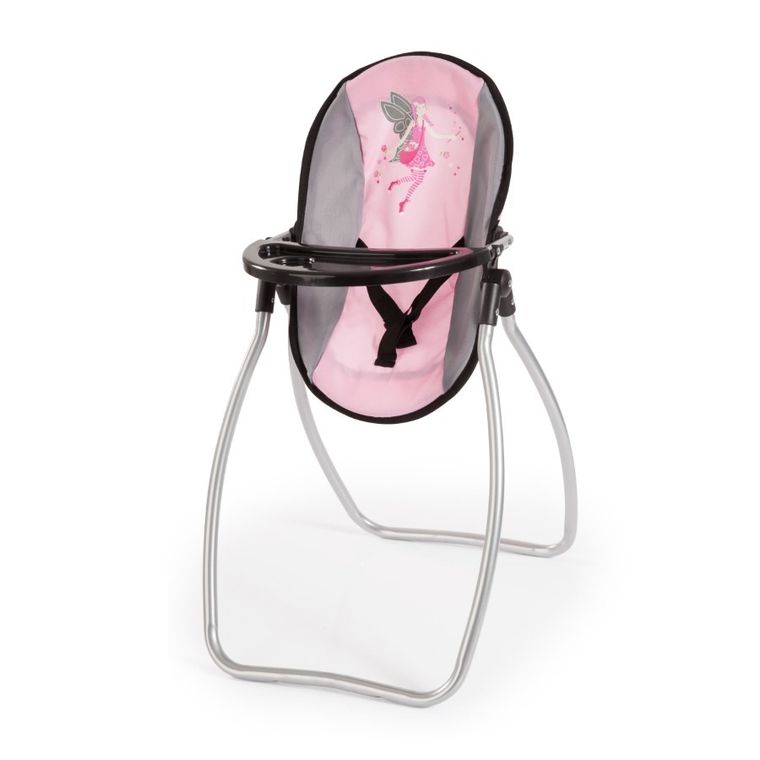 Bayer Design, Vario, krzesełko dla lalek 3w1, zestaw z nosidełkiem, torbą i akcesoriami, szaro-różowy