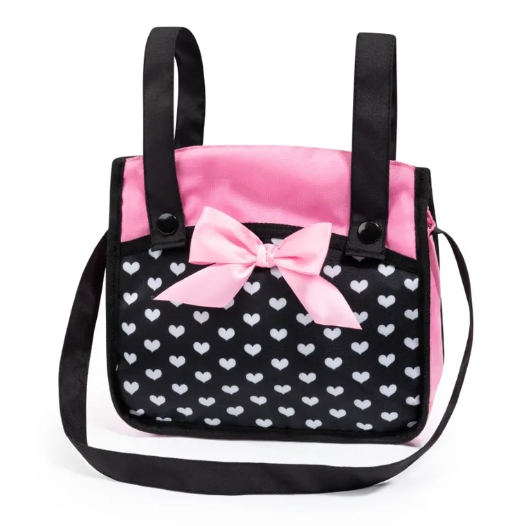 Bayer Design, Xeo Combi, głęboki wózek dla lalek z torbą, czarno-różowy