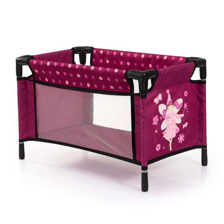 Bayer Design, Xeo Combi, głęboki wózek dla lalek, zestaw z łóżkiem turystycznym, torbą i akcesoriami, bordowy