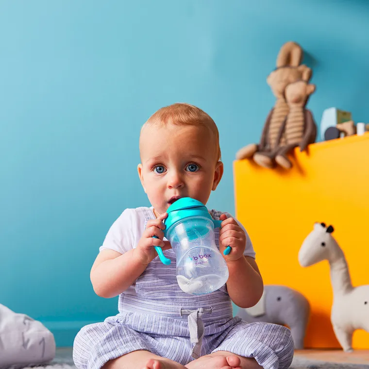 b.box, bidon ze słomką, lazurowy, 240 ml