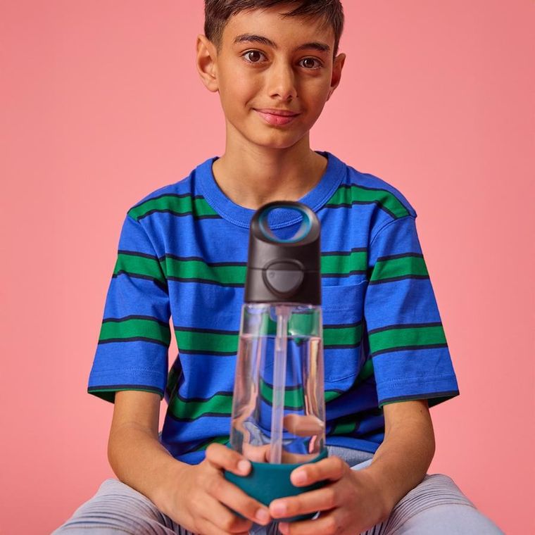 b.box, butelka na wodę tritanowa ze słomką, Night Vision, 600 ml