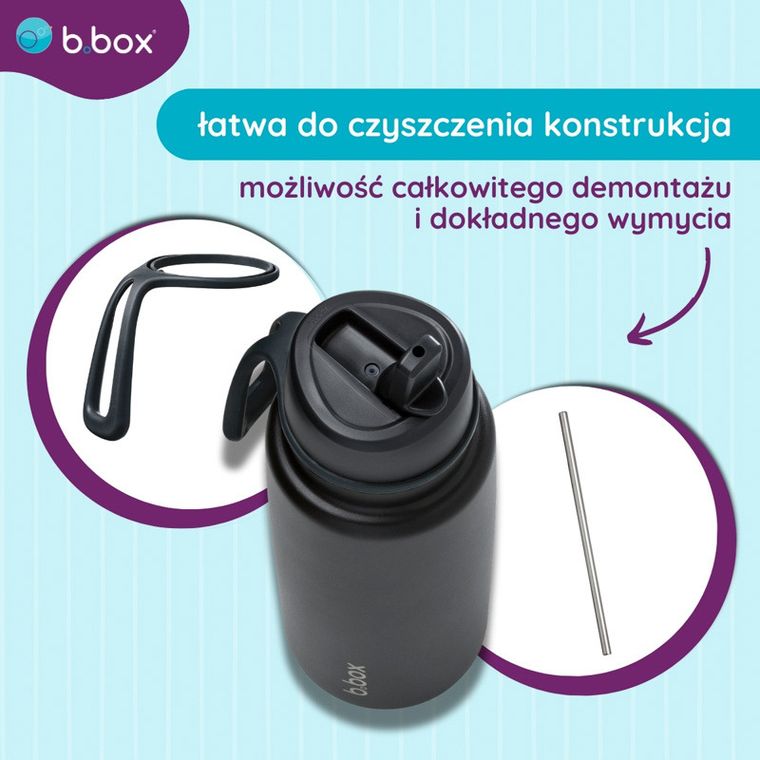 b.box, Deep Space, butelka termiczna ze składanym ustnikiem, stal nierdzewna, 1l