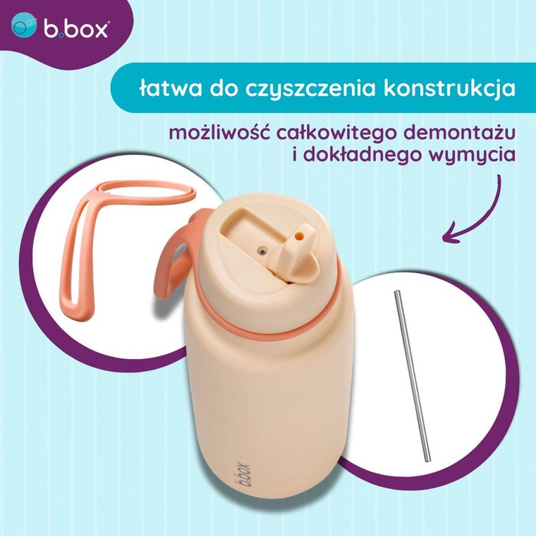 b.box, Melon Mist, butelka termiczna ze składanym ustnikiem, stal nierdzewna, 1l