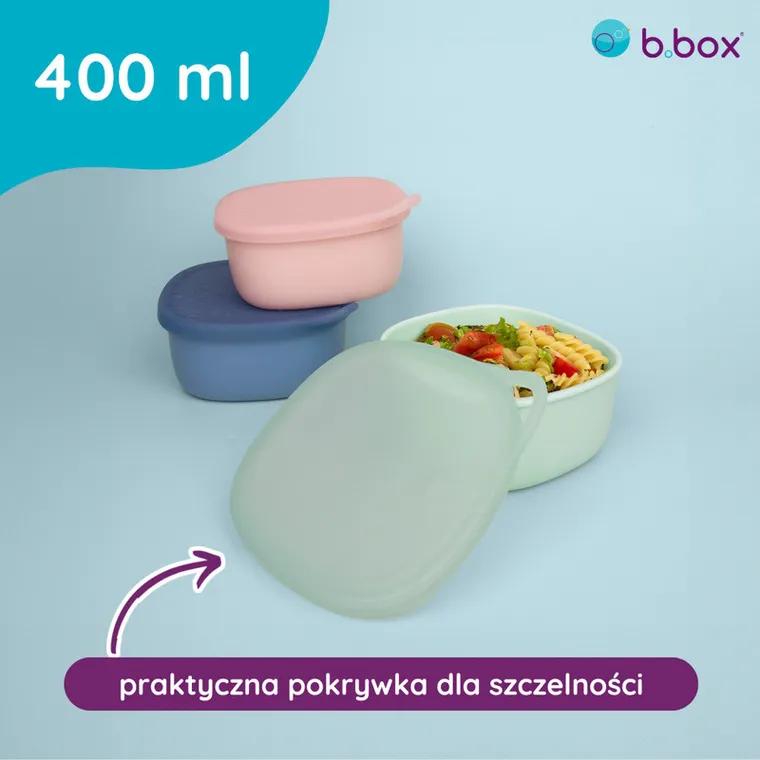 b.box, silikonowy pojemnik z pokrywką do lunchboxa, Ocean