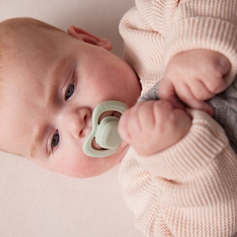 b.box, smoczek symetryczny, 0-6m, szałwia/wanilia, 2 szt.